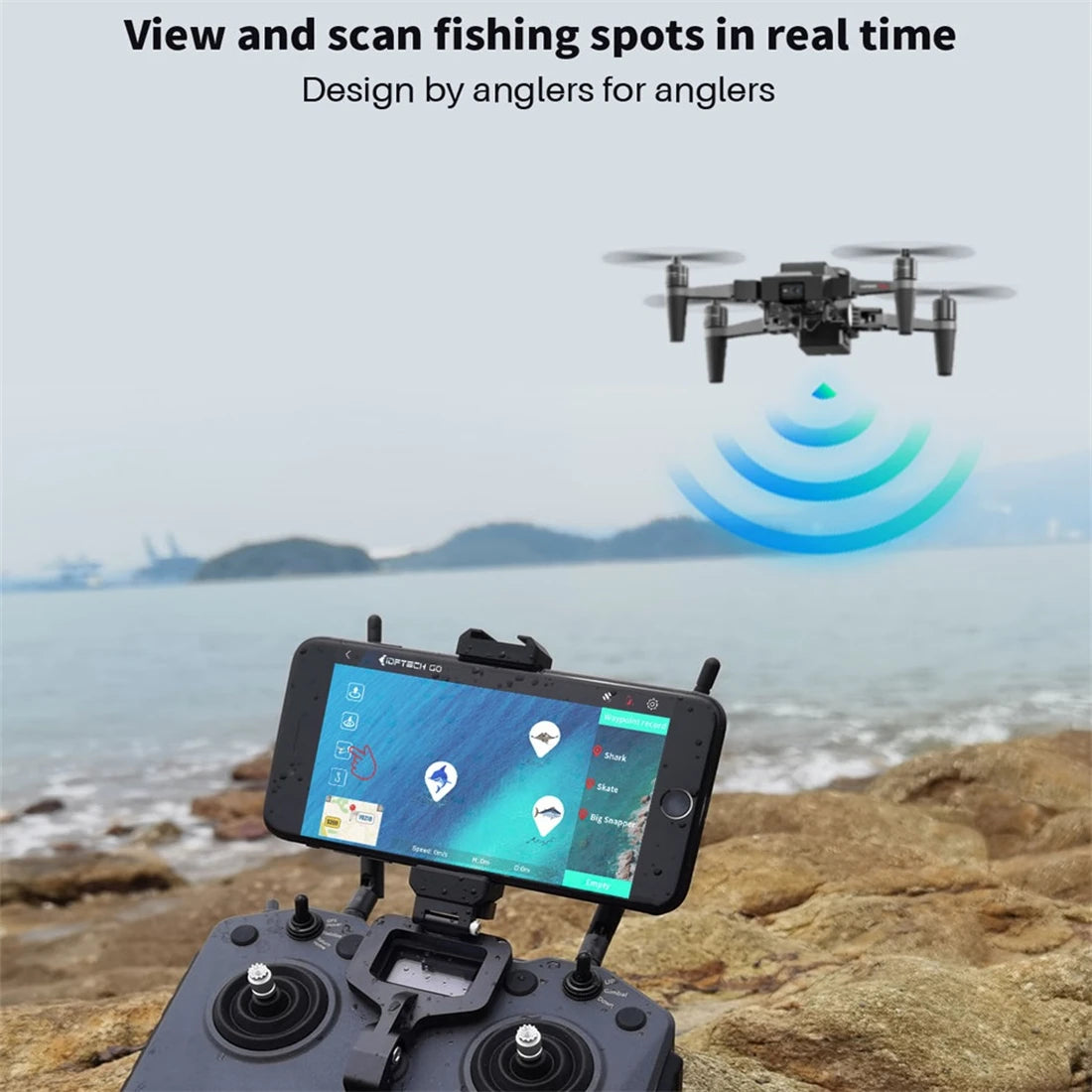 Best Fishing Drone with Bait Release, 30mins Waterproof Mini FPV Drone, Auto Drop Bait Foldable Quadcopter Drone with 4K Camera