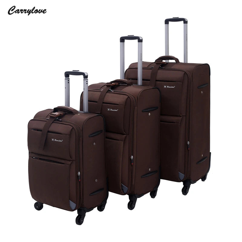 Carrylove 20"24"28" Inch Soft Waterproof Trolley Suitcase Set Rolling Luggage Bag 3 Pieces