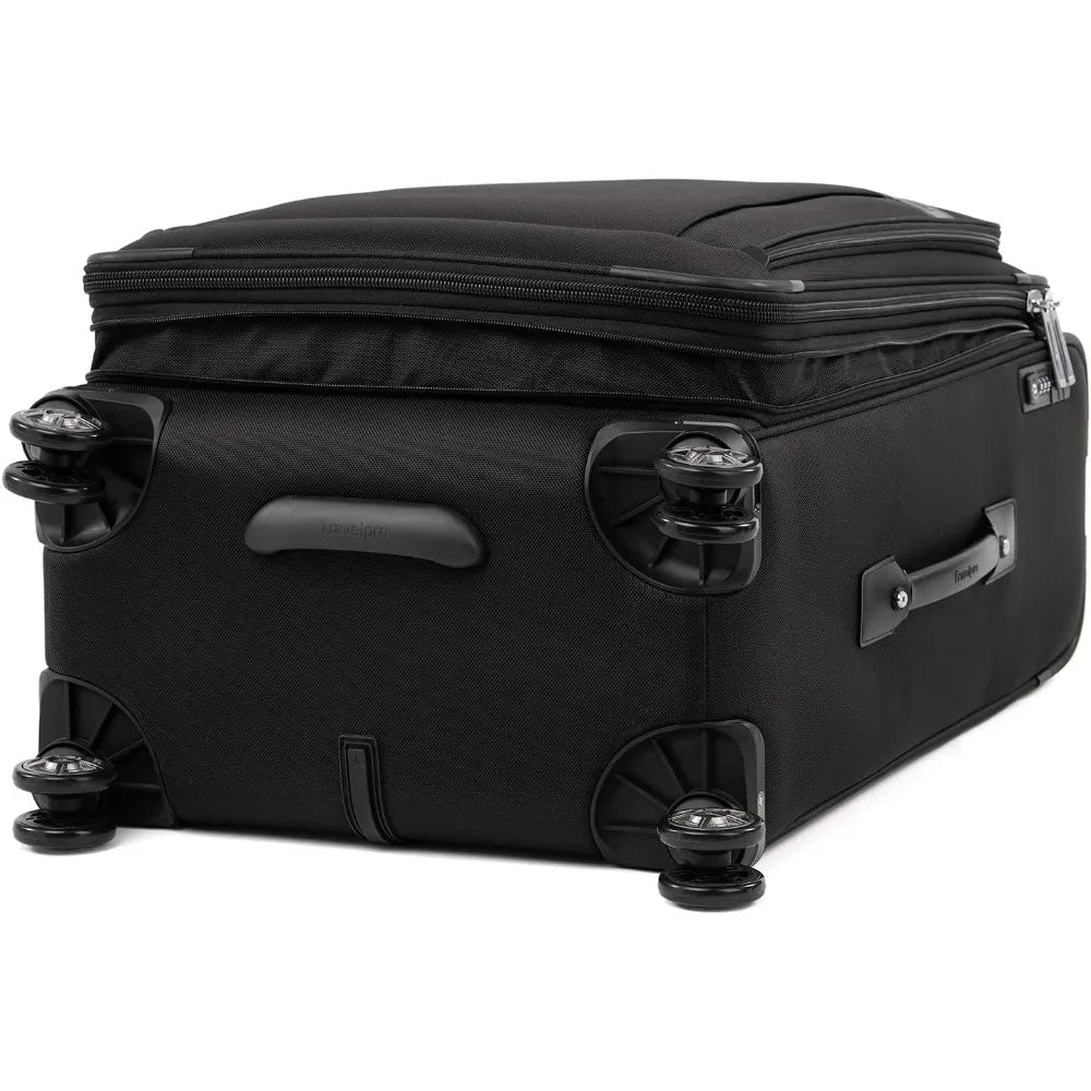 Platinum Elite Softside Expandable Checked Luggage, 8 Wheel Spinner Suitcase, TSA Lock, Men and Women,  25-Inch