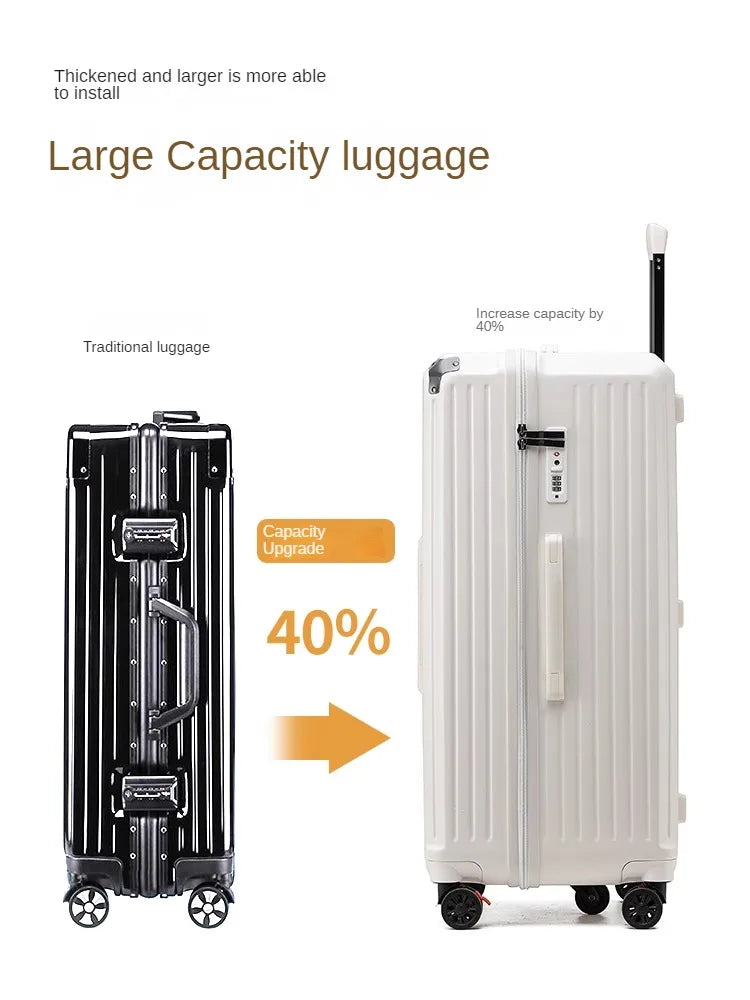 Large capacity luggage trolley case female 2024 new strong and durable 28-inch universal wheel travel password suitcase