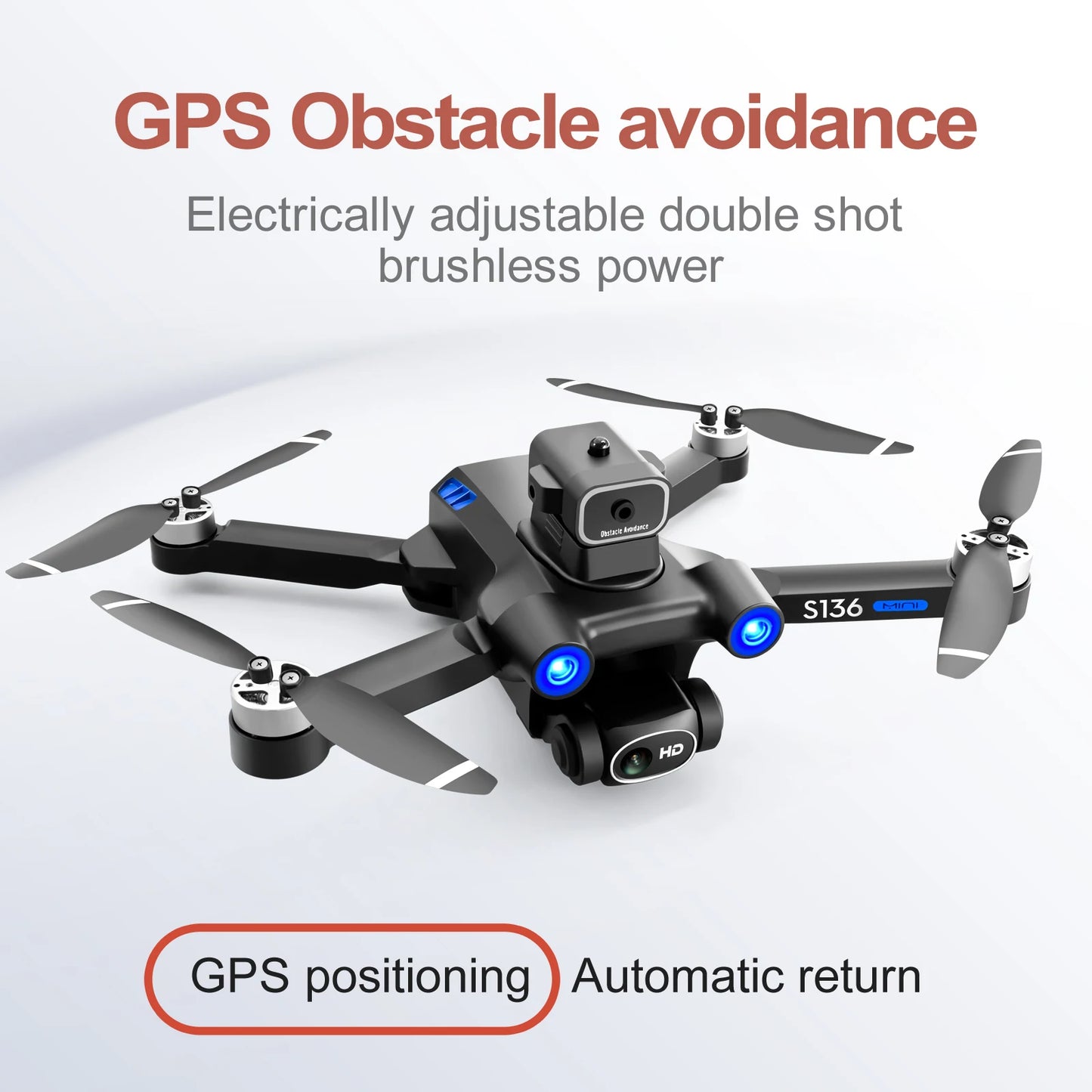 S136 Rc Drone 4K Hd Camera Brushless Remote Control Drone Uav Obstacle Avoidance Remote Control Aircraft for Boys