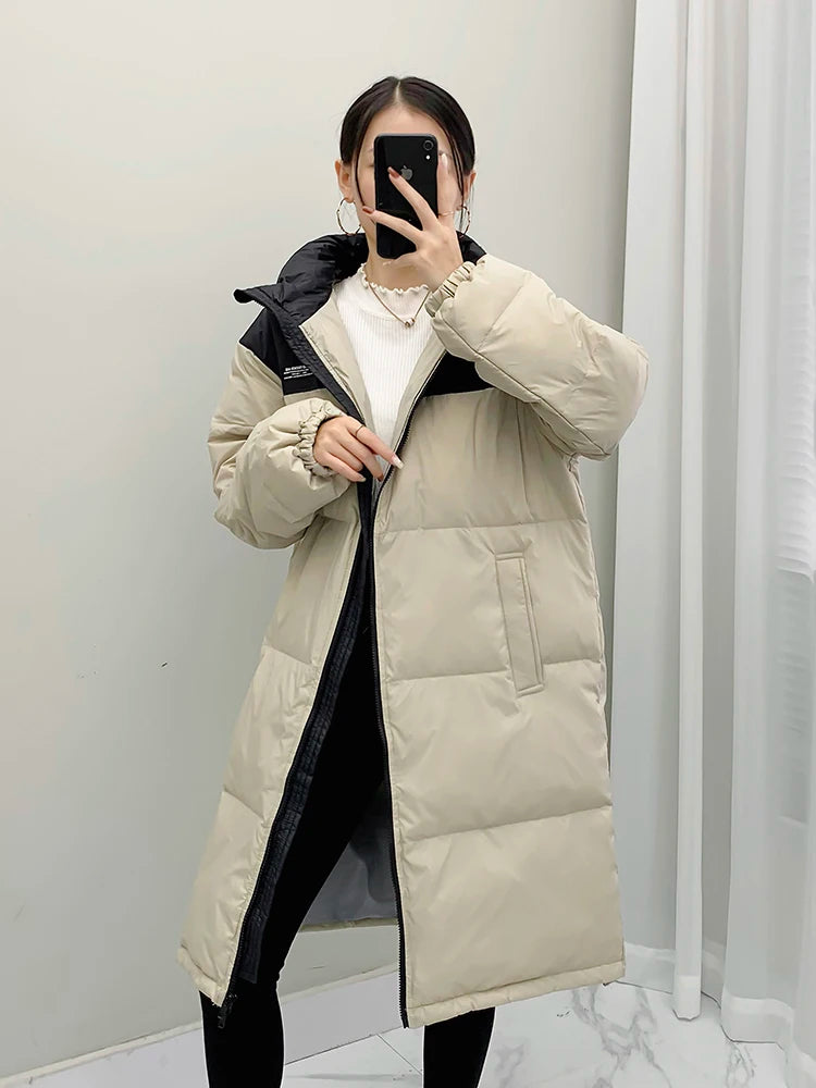 Fashion Down Jackets Women's Clothing 2022 New Korean Loose White Duck Down Warm Jackets Winter Coats Female Overcoats fp299