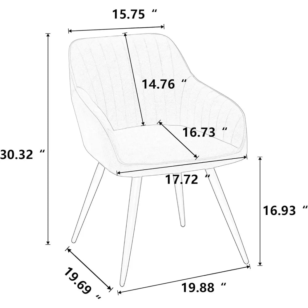 Faux Leather Accent Arm Chairs for Living Room Leisures/ Upholstered Chair with Metal Legs Set