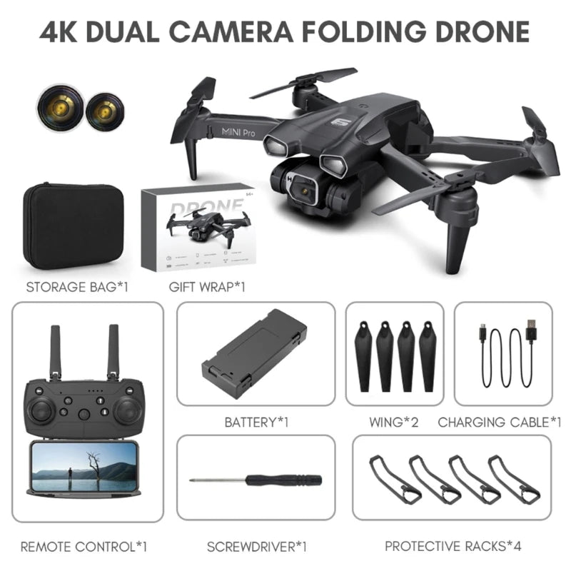 Foldable Drones with 4K Camera for Adults Quadcopter WiFi FPV Live Video