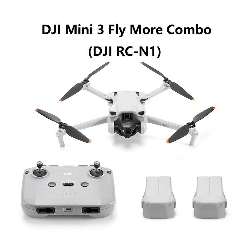 DJI Mini 3 Fly More Combo (DJI RC-N1)/(DJI RC) 4K HDR Video True Vertical Shooting Intelligent Features Extended Battery Life