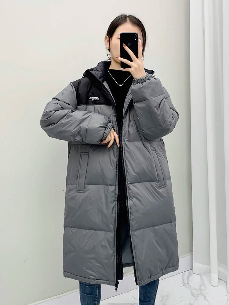 Fashion Down Jackets Women's Clothing 2022 New Korean Loose White Duck Down Warm Jackets Winter Coats Female Overcoats fp299