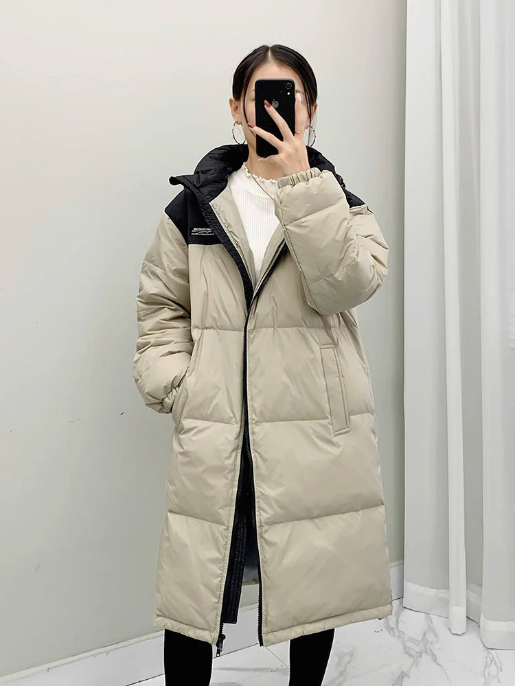 Fashion Down Jackets Women's Clothing 2022 New Korean Loose White Duck Down Warm Jackets Winter Coats Female Overcoats fp299