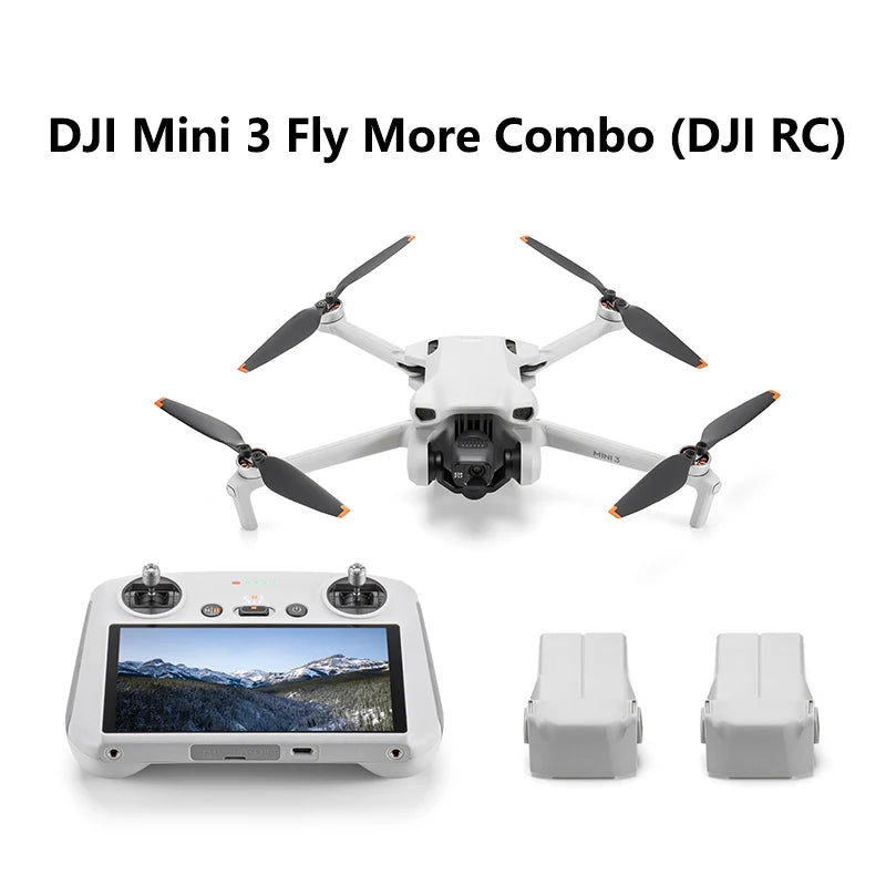 DJI Mini 3 Fly More Combo (DJI RC-N1)/(DJI RC) 4K HDR Video True Vertical Shooting Intelligent Features Extended Battery Life