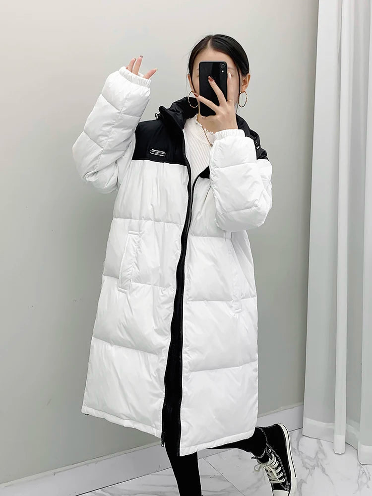 Fashion Down Jackets Women's Clothing 2022 New Korean Loose White Duck Down Warm Jackets Winter Coats Female Overcoats fp299